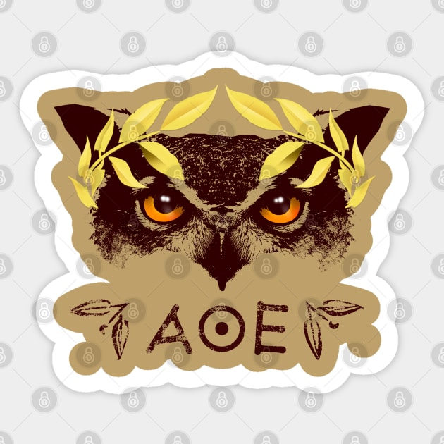 Athena's Owl II Sticker by mellamomateo